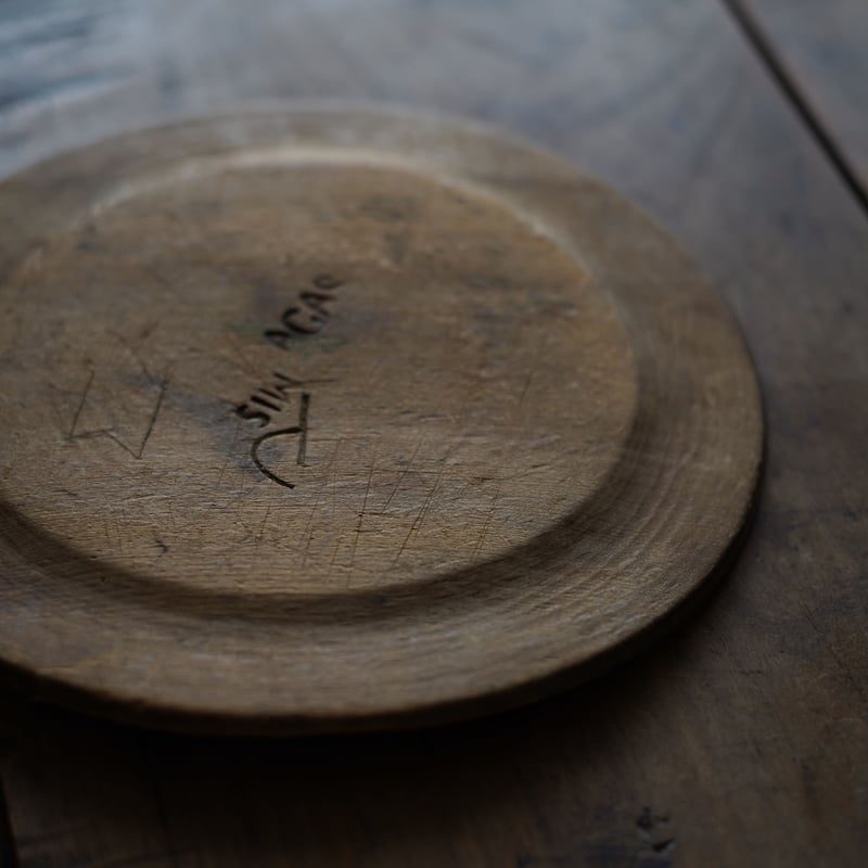 18世紀 スウェーデン木皿 / Swedish Wooden Rim Plate / Swed