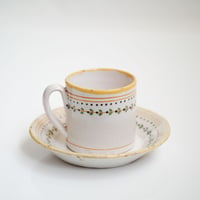 18世紀 フランス ファイアンスフィーヌ カップ＆ソーサー / Faience Fine  Cup & Saucer / France 18th C.