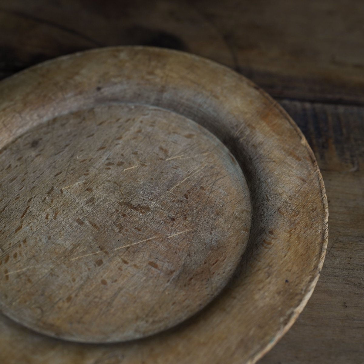 18世紀 スウェーデン木皿 / Swedish Wooden Rim Plate / Swed