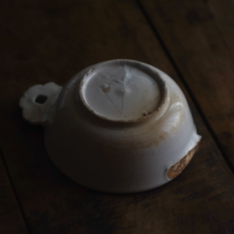 17世紀 オランダ 白デルフト手付きボウル / the Netherlands 17th C.