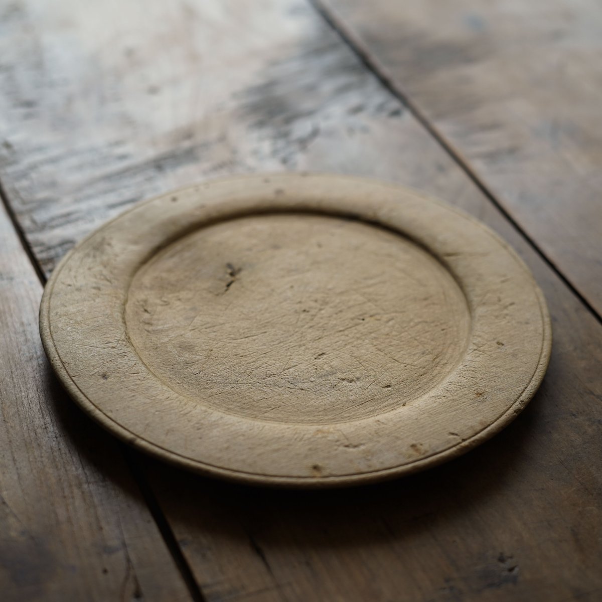 18世紀 スウェーデン木皿 / Swedish Wooden Rim Plate / Swed