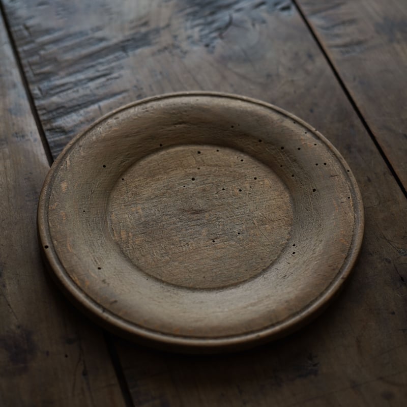 18世紀 スウェーデン木皿 ワイドリム 厚手 / Swedish Wooden Wide Ri