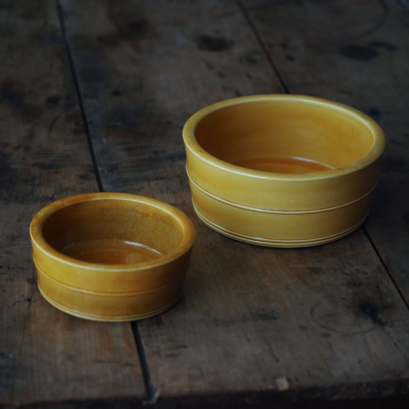 珉平焼 黄釉鉢 淡路焼 大 / 江戸幕末-明治 | tsuchika