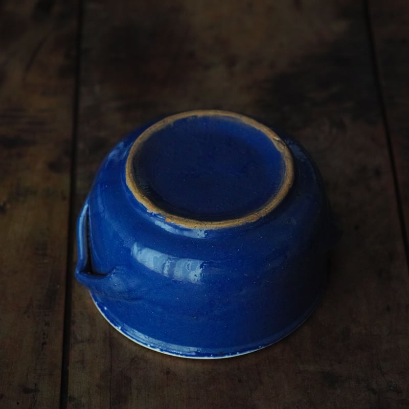 18-19世紀 フランス 珍しい青いキュノワール ボウル 丸鉢 / Cul Bleu