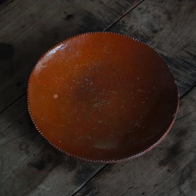 19世紀アメリカ 無地レッドウェア皿 / United States 19th C. | ts