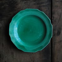稀少19-20世紀 南フランス 黄釉色絵輪花深皿 23cm 伊丹十三の台所 19-20世紀 南フランス 黄釉色絵輪花深皿 23cm / France 19-20th