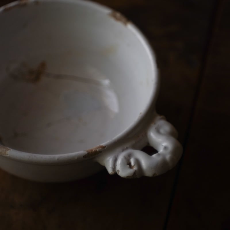 17世紀 オランダ 白デルフト手付きボウル / the Netherlands 17th C.