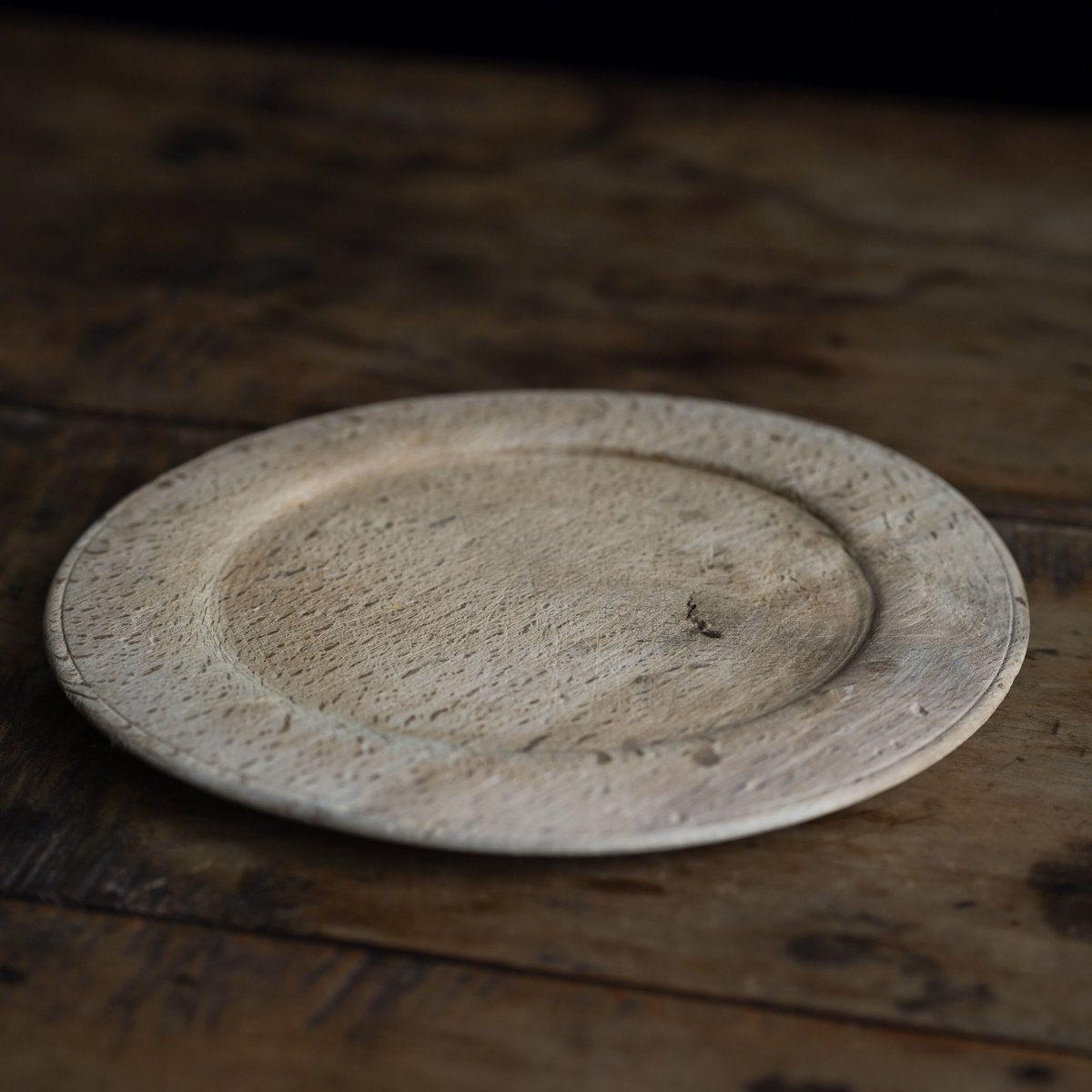 18世紀 スウェーデン木皿 / Swedish Wooden Rim Plate / Swed