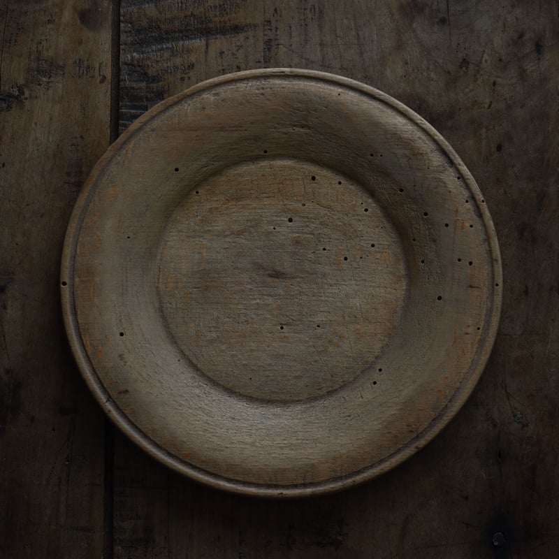 18世紀 スウェーデン木皿 ワイドリム 厚手 / Swedish Wooden Wide Ri