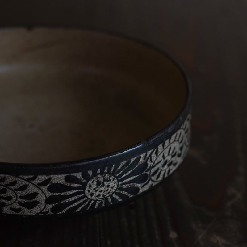 瀬戸鉄絵菊唐草文鉢 / 江戸後期 | tsuchika