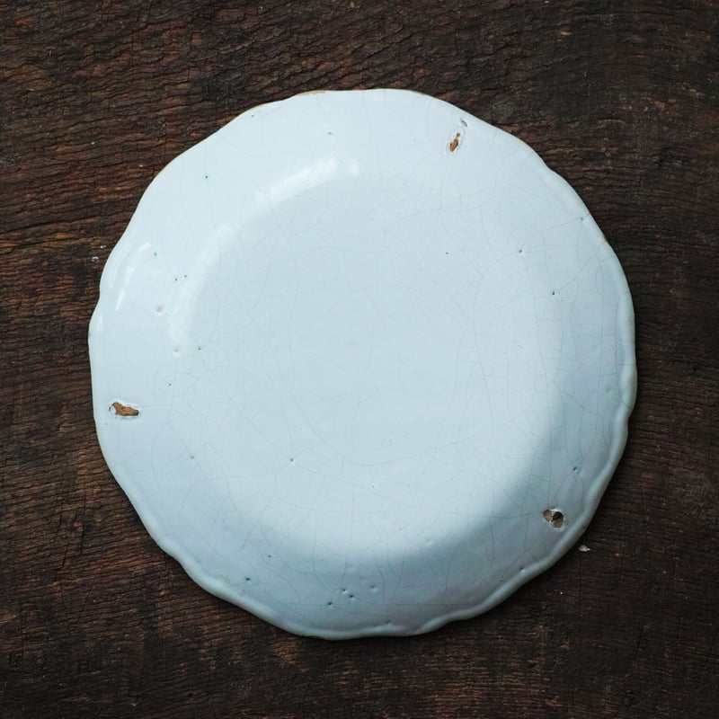 18世紀 フランス ファイアンス白錫釉色絵皿 / Faience Plate