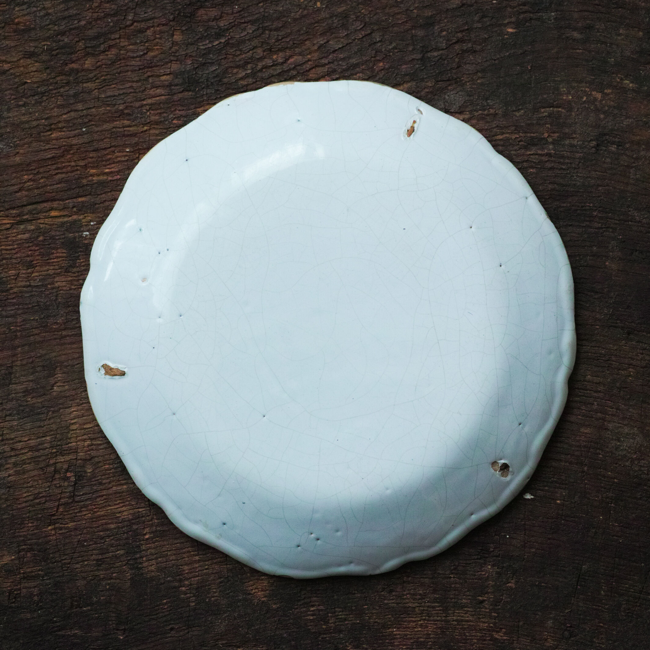 18世紀 フランス ファイアンス白錫釉色絵皿 / Faience Plate / France