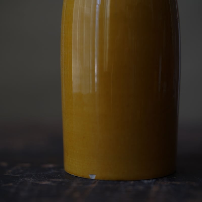 19世紀 珉平焼 無地黄釉徳利 / Minpei Ware Yellow-glazed Sak 19世紀 珉平焼 無地黄釉徳利 / Minpei Ware Yellow-glazed Sak