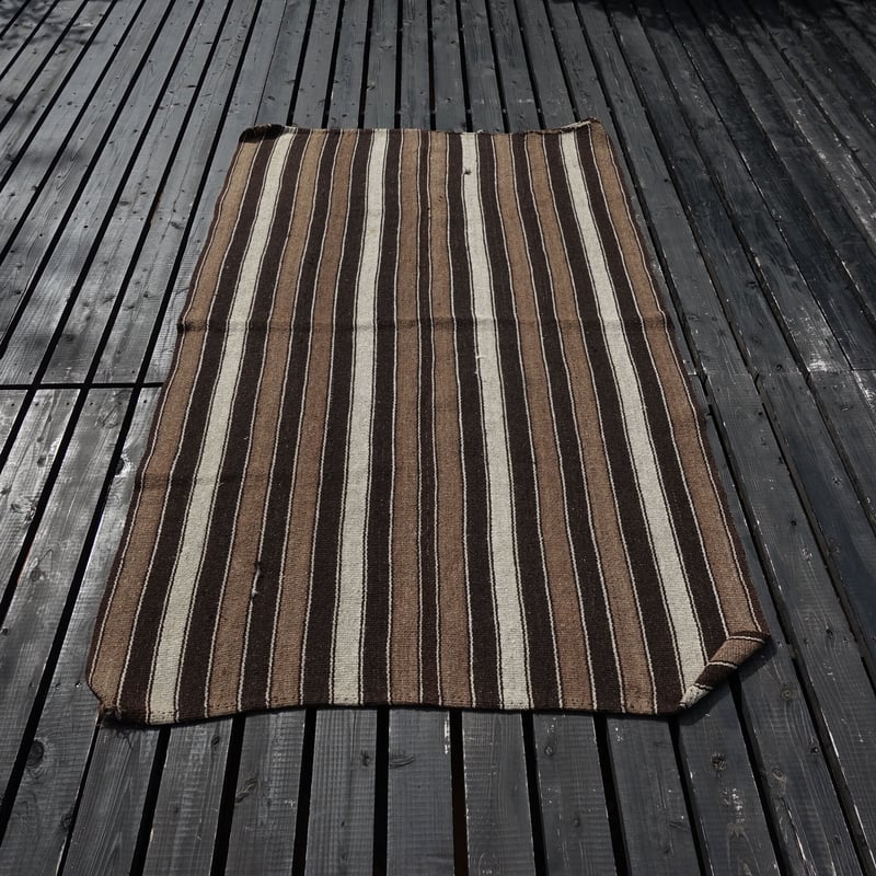 19世紀 チベット ヤクウール 手織り ラグマット / Tibetan Yak Wool Ha