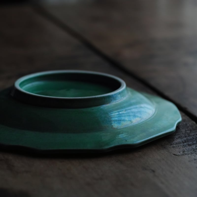 珉平焼　無地　額皿 珉平焼 無地 額皿 工芸品
