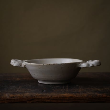 17世紀 オランダ 白デルフト手付きボウル / the Netherlands 17th C.