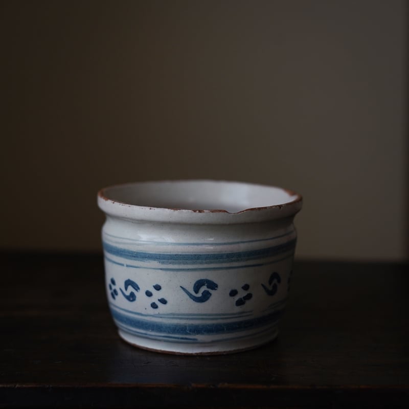 17世紀オランダ デルフト輪線巴文小壺 / the Netherlands 17th C. |