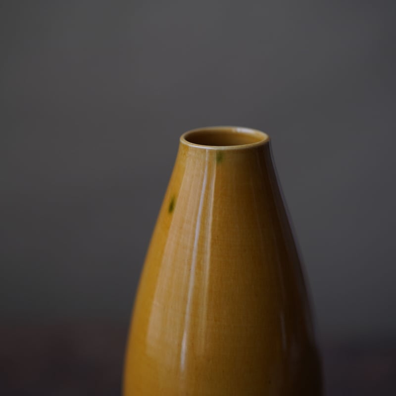 19世紀 珉平焼 無地黄釉徳利 / Minpei Ware Yellow-glazed Sak