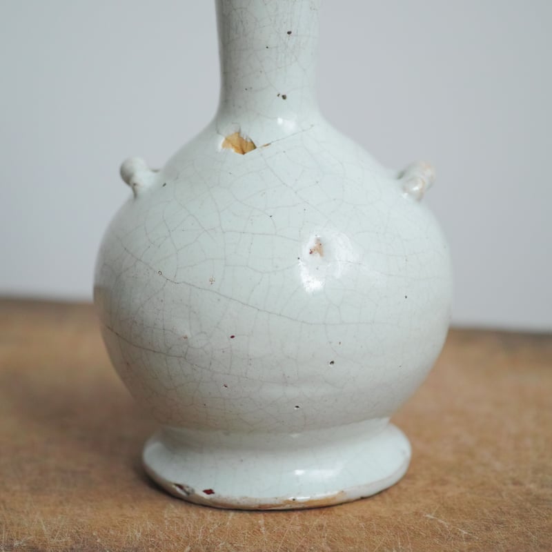 18世紀 フランス ファイアンス白錫釉双耳瓶 / Faience Bottle