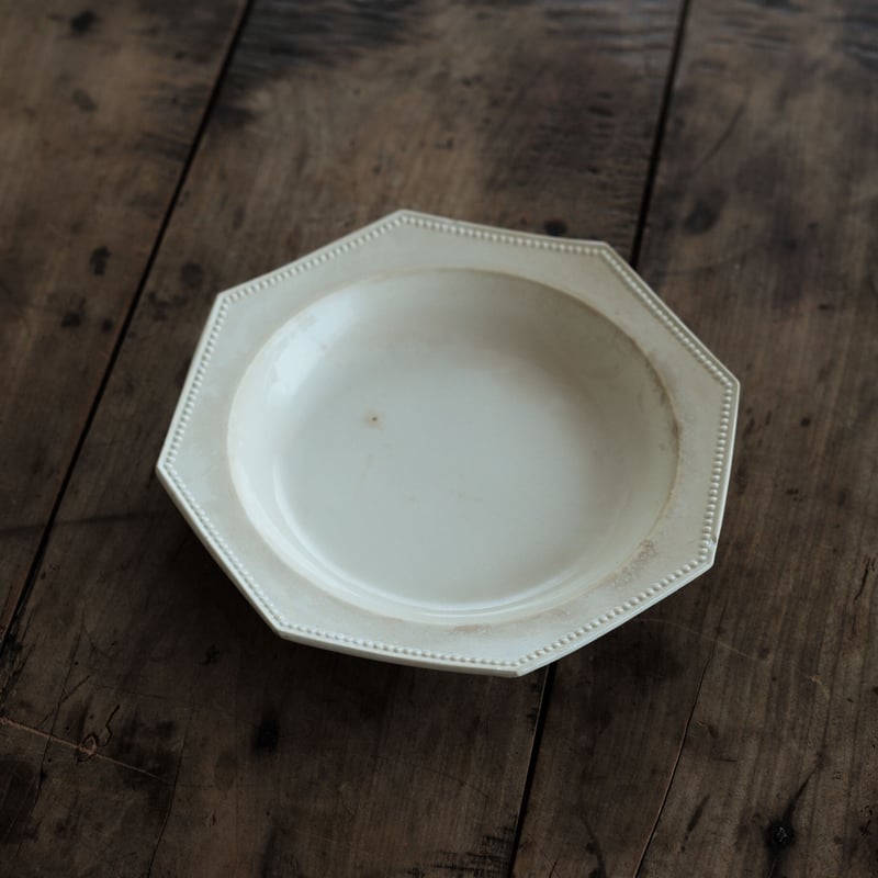 19世紀フランス モントロー 初期ファイアンスフィーヌ オクトゴナル皿 #7