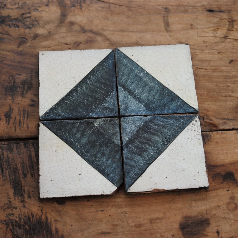 17世紀 古手のデルフトタイル 幾何学文 / the Netherlands 17th