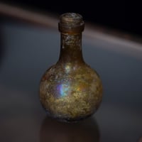 18世紀 オランダ 大きな吹きガラス角瓶 ジンボトル ケルデル瓶 / the