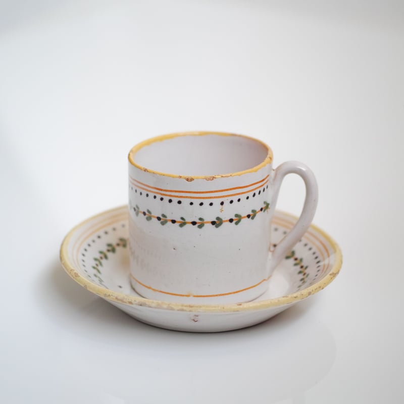18世紀 フランス ファイアンスフィーヌ カップ＆ソーサー / Faience