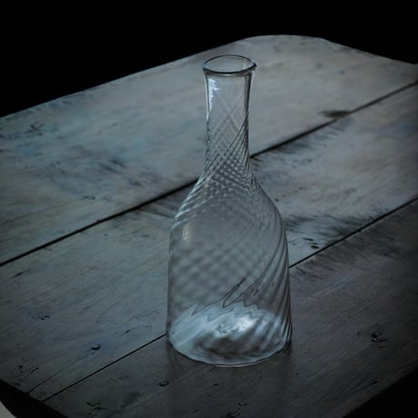 18-19世紀スウェーデン 古い手吹きガラス ツイストボトル カラフェ デキャンタ / Sweden 18-19th C.