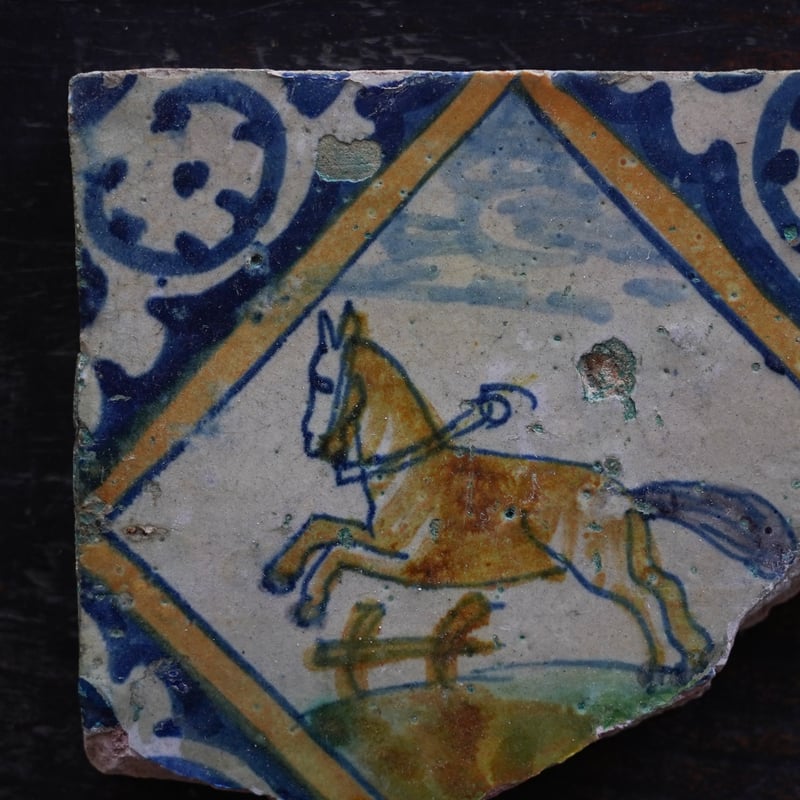 17世紀　オランダ　デルフトタイル　色絵 17世紀オランダ デルフト初期色絵タイル / the Netherlands 17th C.