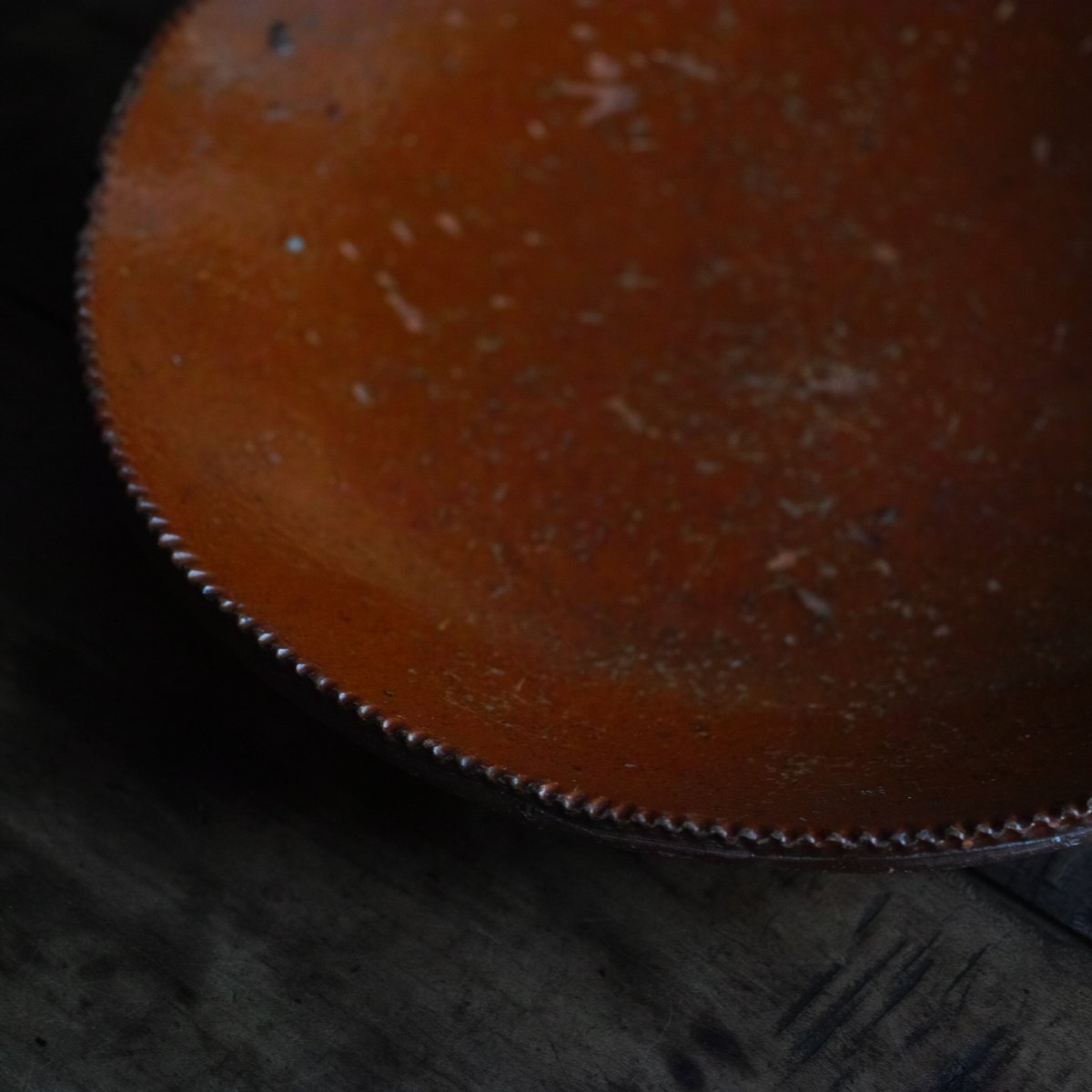 19世紀アメリカ 無地レッドウェア皿 / United States 19th C. | ts