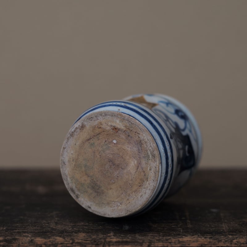 17世紀 マジョリカ輪線魚文小壺 アルバレロ / Italian 17th C. | tsuc