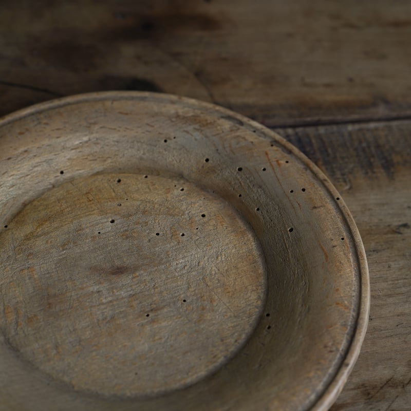 18世紀 スウェーデン木皿 ワイドリム 厚手 / Swedish Wooden Wide Ri