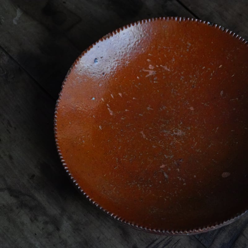 19世紀アメリカ 無地レッドウェア皿 / United States 19th C. | ts