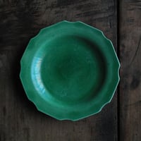 19-20世紀 南フランス 黄釉色絵輪花平皿 23.5cm / France 19-20th