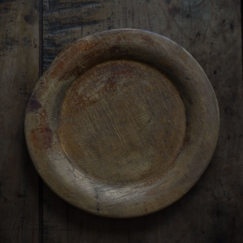 18世紀 スウェーデン木皿 / Swedish Wooden Rim Plate / Swe