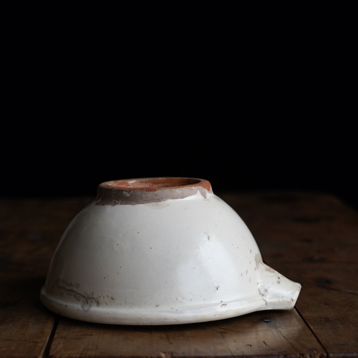 江戸〜明治期 平清水焼 片口 山形 骨董 李朝 白磁 古