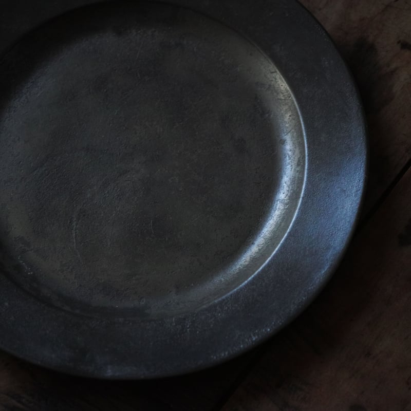 【専用】ヨーロッパ　ピューター　リス　18㎝　灰皿　器　プレート　アンティーク 18世紀 イギリス ピューター皿 / Pewter Plate b / England 18t