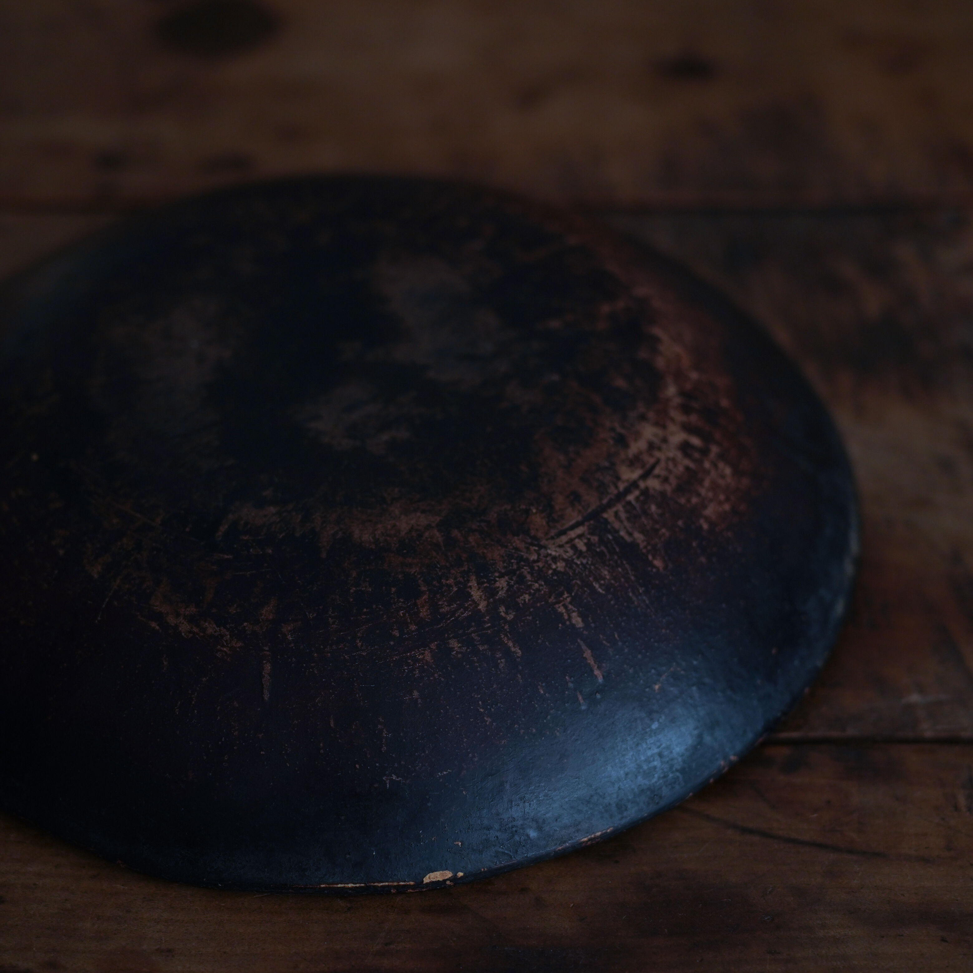 19世紀 アメリカ 大らかな無地のレッドウェア皿 / Redware Pie Plate /