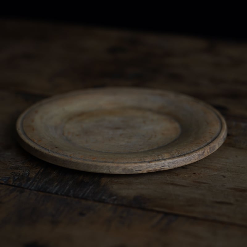 18世紀 スウェーデン木皿 ワイドリム 厚手 / Swedish Wooden Wide Ri