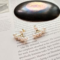 パール カーブライン スタッドピアス Silver925 ピアス  18kコーティング