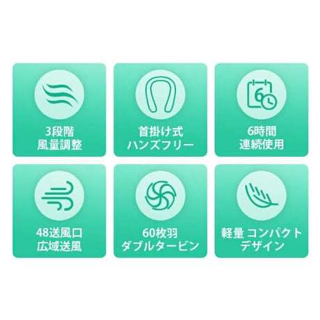 【送料無料】首掛け 扇風機 羽根なし ネックファン USB充電式 3段階風量調節