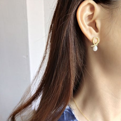 パール スタッドピアス　Silver925 ピアス 18kコーティング