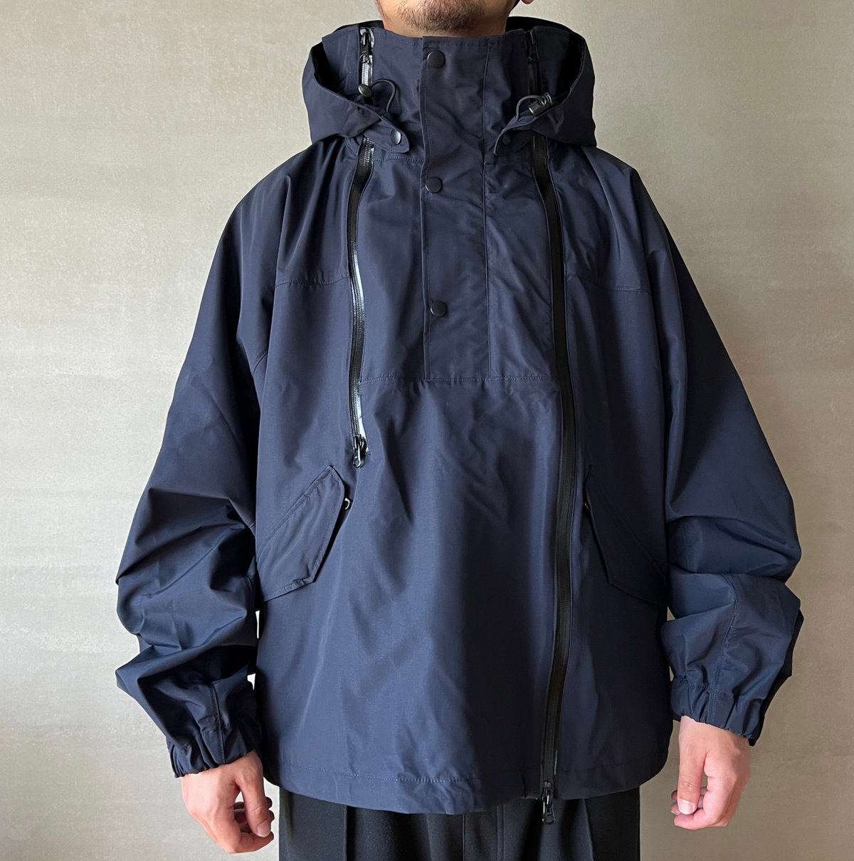 3LAYER BIG TECH JACKET (NAVY) | kan