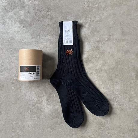 decka Quality Socks× kan Cased Heavyweight Plain Socks (BLACK)