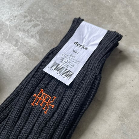 decka Quality Socks× kan Cased Heavyweight Plain Socks (BLACK)