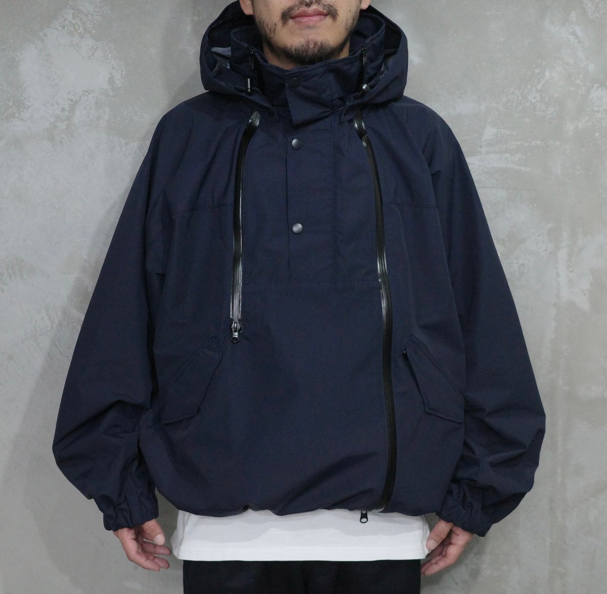 3LAYER BIG TECH JACKET (NAVY) | kan