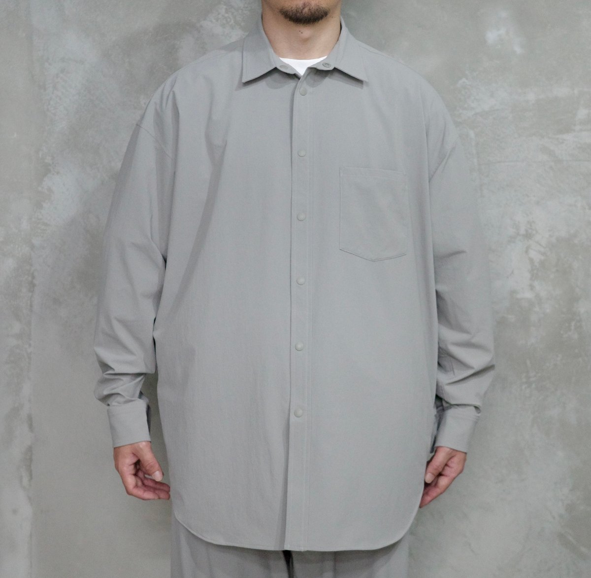 【Vikini Vender】ルーズフィットシャツカバーアップ Khaki grey CORDURA®︎ COMFORTABLE SHIRT (LIGHT GRAY) | kan