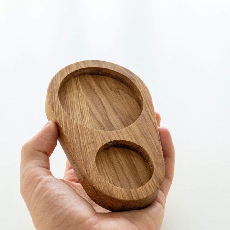 オーク材のコーヒートレイ、ティータイム用の木製サービングトレイ