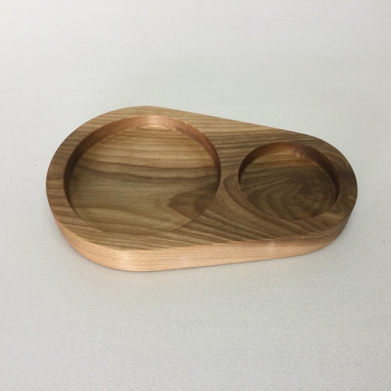 オーク材のコーヒートレイ、ティータイム用の木製サービングトレイ