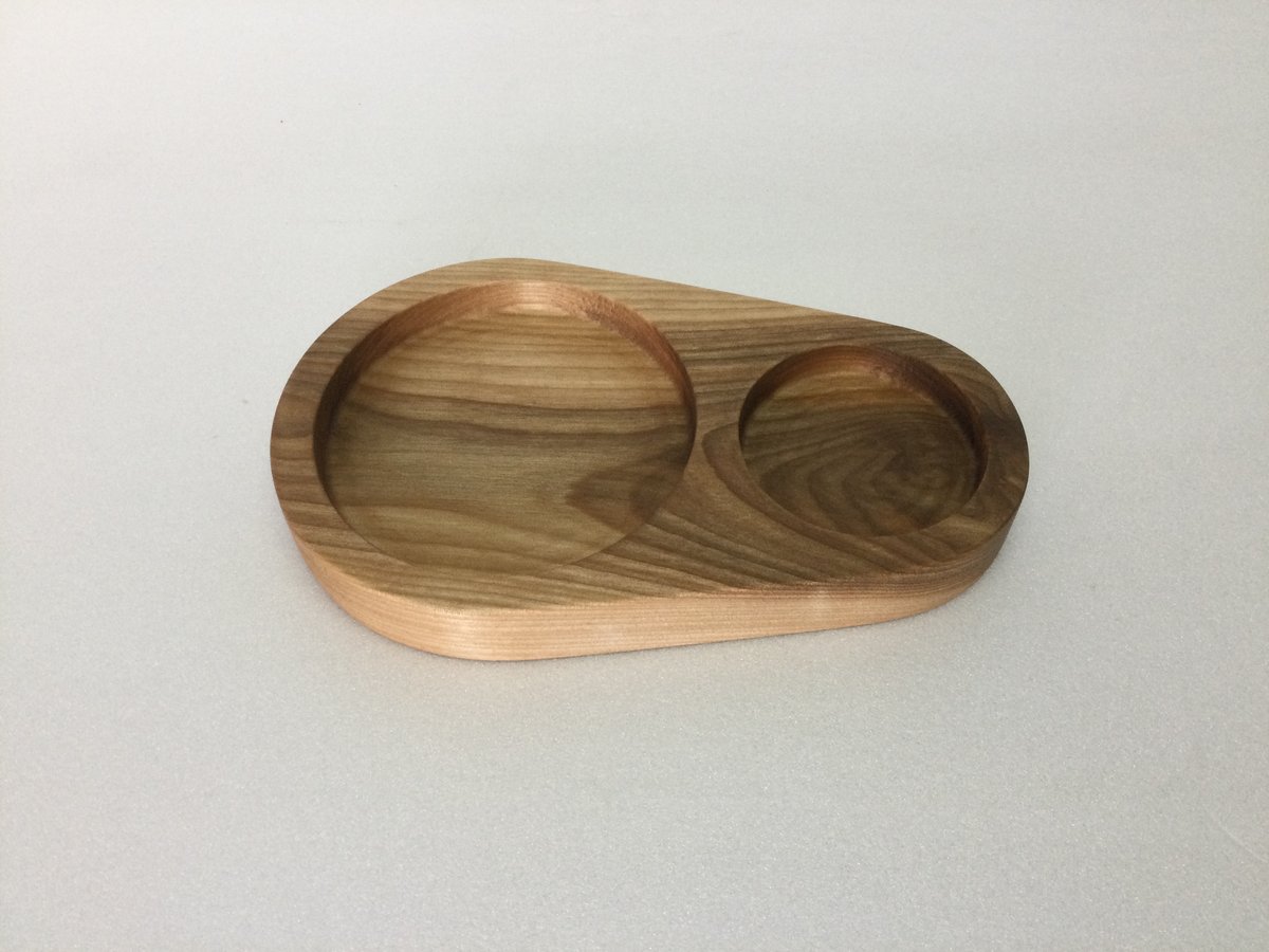オーク材のコーヒートレイ、ティータイム用の木製サービングトレイ